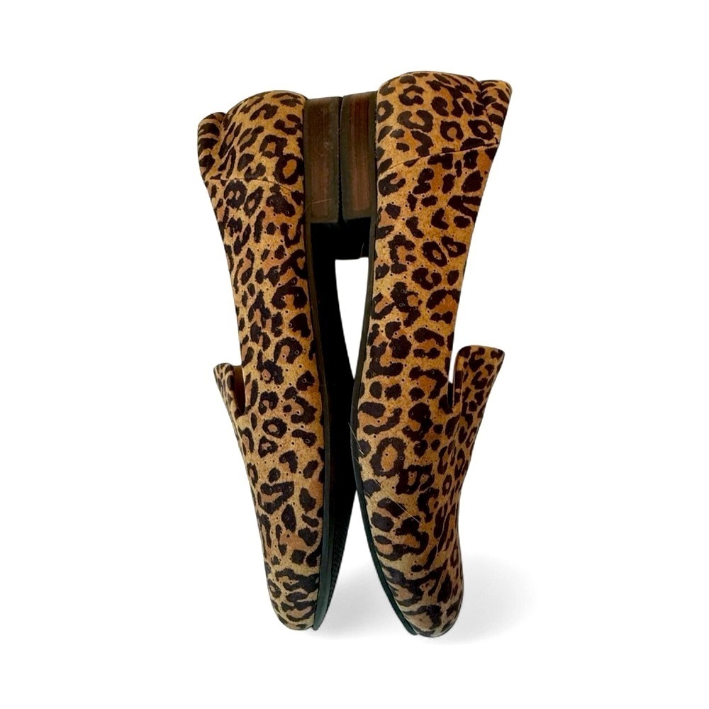 Adam Tucker Me Too Perforated Leather Leopard Print Cushioned Slip On Size 11 - Picture 7 of 10